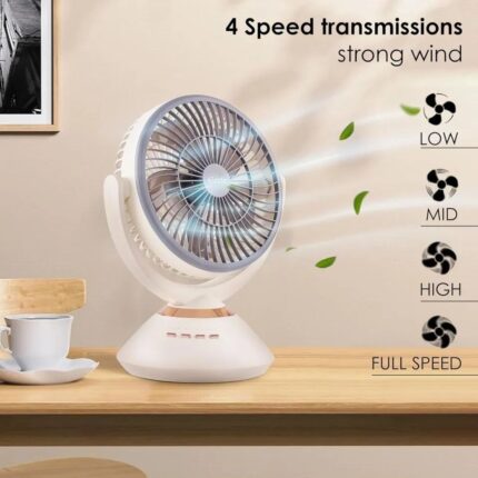 Jy Super JY-2570 9.4” Rechargeable Table Fan